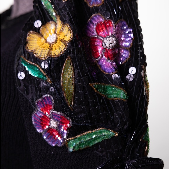 80s Cocktail Dress / Vintage Prom / Puff Sleeve / Luxury knit / Wool - Picture 9 of 9